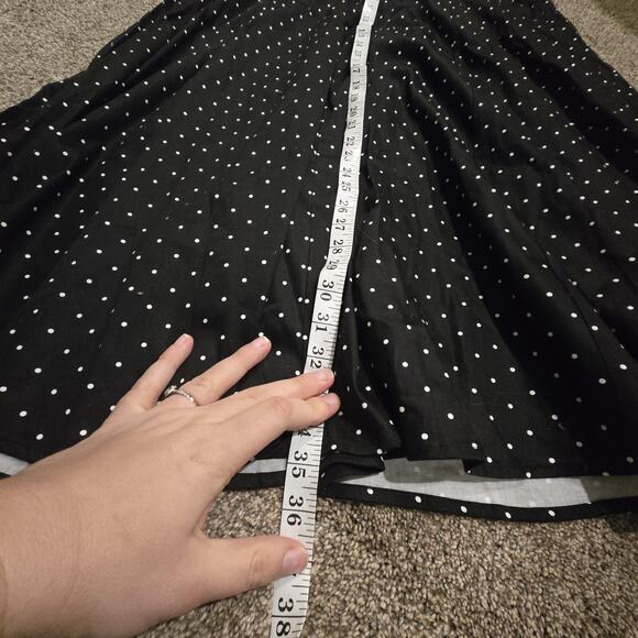 Women's Torrid Dress Black White Polka Dot Flare Sheer Top Cotton Long Sz 26 - Picture 6 of 8